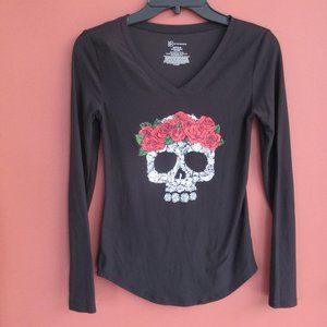 Sugar Skull Long Sleeve Tee Small